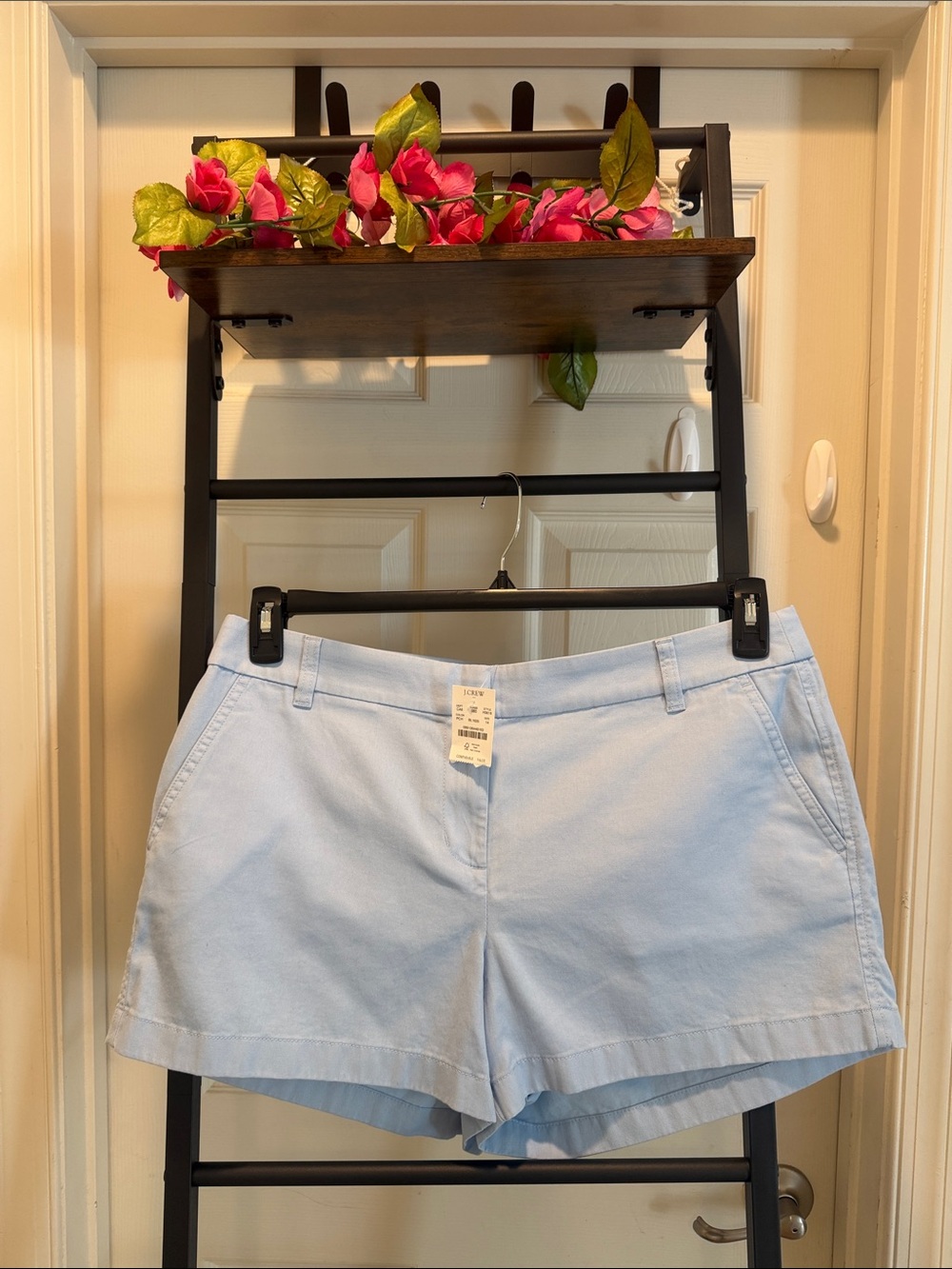 J. Crew Plus Size blue High-Waist Cotton Shorts